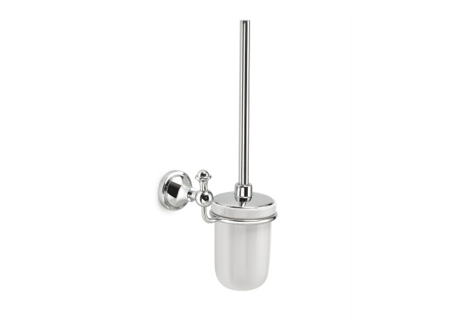 Scopino WC con ciuffo in setole da muro in acciaio inox e Cromall NV33-03 Gedy serie NEVIS Cromato