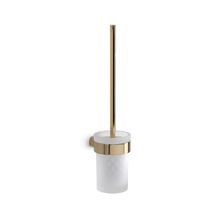 Scopino WC con ciuffo in setole da muro in ottone e Cromall PI33-03 Gedy serie PIRENEI Oro