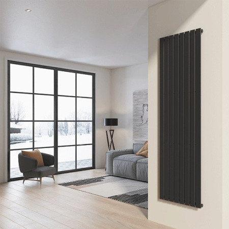 Radiatore da design a piastre 200x60 cm termoarredo verticale a tubi piatti LUCCA Grigio Opaco