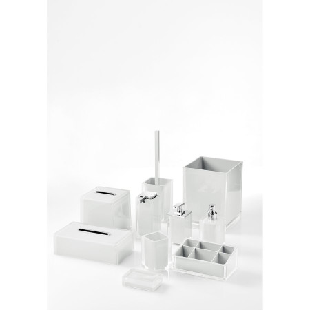 Set completo accessori 4 pezzi d'appoggio in resina RA99 Gedy serie RAINBOW Bianco