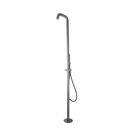 Colonna doccia freestanding satinata per spa e piscine in acciaio inox 316L Tubico Wellness T36502 Satinato