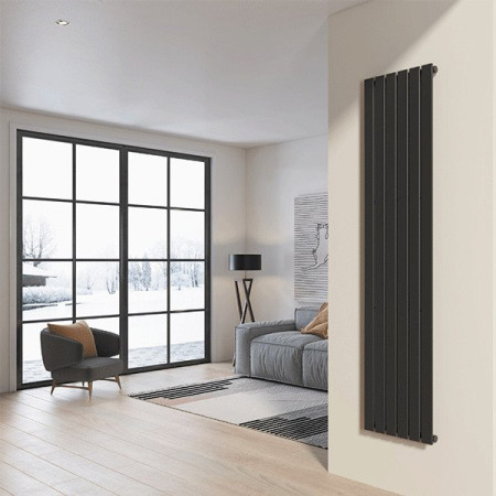 Radiatore da design a piastre 200x45 cm termoarredo verticale a tubi piatti LUCCA Grigio Opaco