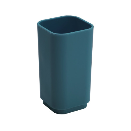 Portaspazzolini d'appoggio in plastica riciclata 6398 Gedy serie SEVENTY Blu Petrolio