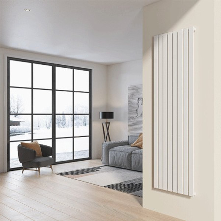 Radiatore da design a piastre 200x75 cm termoarredo verticale a tubi piatti LUCCA Bianco