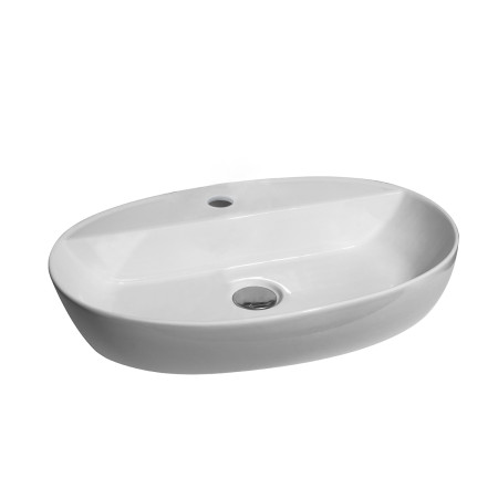 Lavabo d'appoggio 60x40 cm mod LA63 Bianco