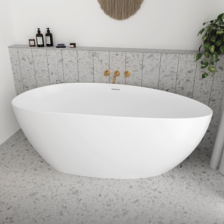 Vasca da bagno freestanding da design 170x80 cm centro stanza acrilico INES Bianco Opaco