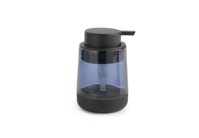 Dosasapone con erogatore in plastica nera d' appoggio in vetro e silicone NC80 Gedy serie NICOLE Blu