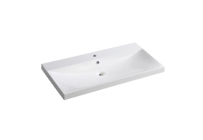 Lavabo consolle in resina LC23 Bianco Opaco