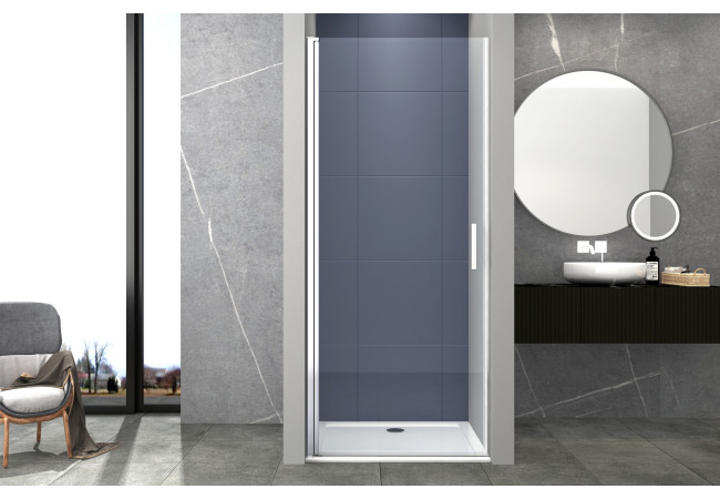 Box doccia porta 1 BATTENTE nicchia altezza 200cm cristallo 6mm profilo CROMATO MILA