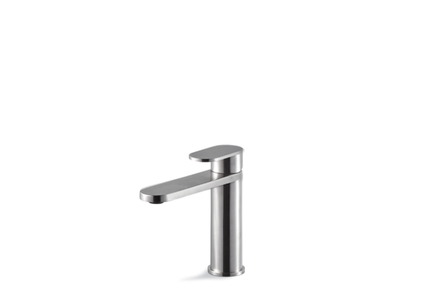 Miscelatore lavabo senza scarico acciaio inox Vema AYAS STEEL V28011 Satinato
