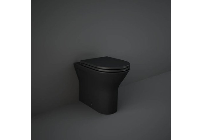 Sanitari filomuro FEELING Rak Ceramics: WC, bidet, copriwater soft-close Nero Opaco