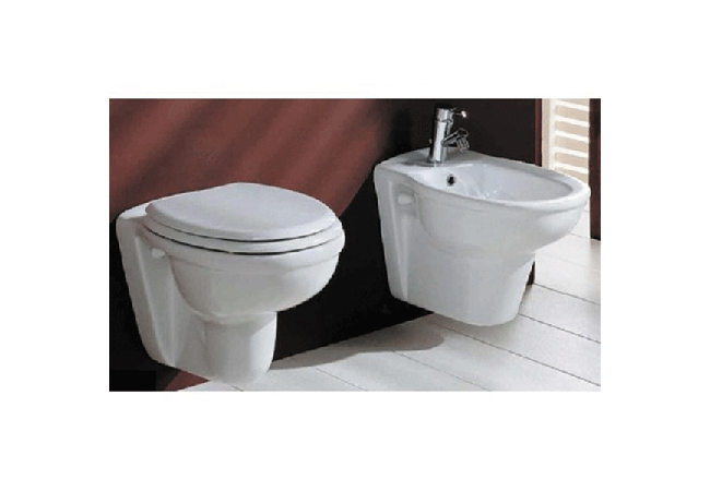 Sanitari sospesi Karla Rak Ceramics: WC, Bidet, Copriwater Bianco