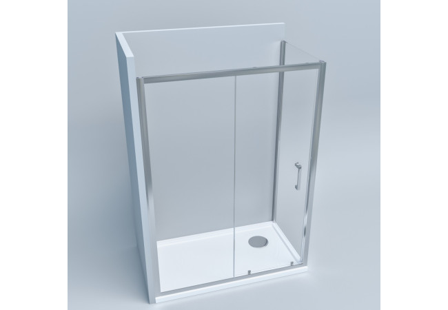 Box doccia 2 lati: fisso + porta scorrevole apertura laterale h195cm SARA