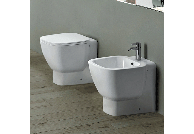 Sanitari filo muro One Rak Ceramics: WC, Bidet, Copriwater Bianco