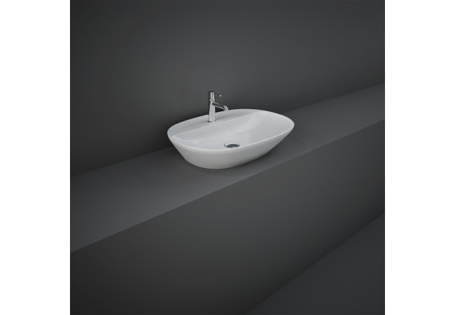 Lavabo appoggio ovale monoforo Rak Ceramics Bianco