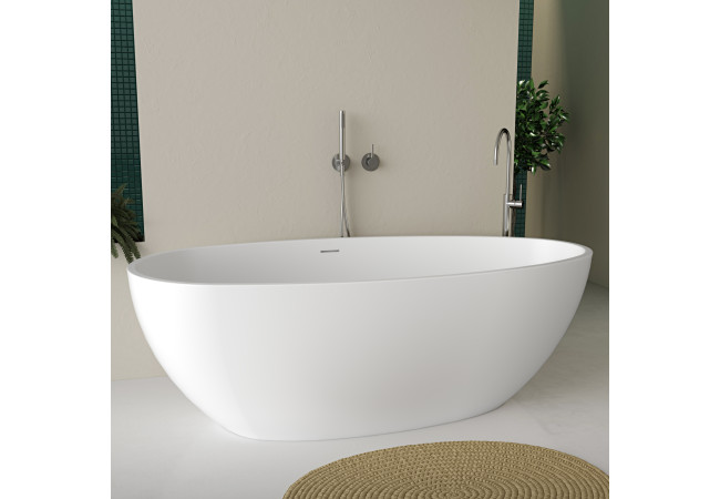 Vasca da bagno freestanding da design 180x90 cm centro stanza acrilico ITALO Bianco Opaco