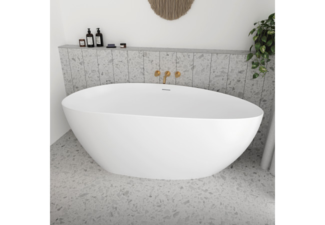 Vasca da bagno freestanding da design 170x80 cm centro stanza acrilico INES Bianco Opaco