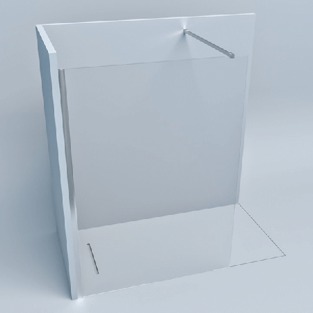 Box doccia Walkin 90 cm parete doccia in cristallo temperato H198 cm NENSI Cromato
