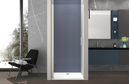 Box doccia porta 1 BATTENTE nicchia altezza 200cm cristallo 6mm profilo SATINATO MILA