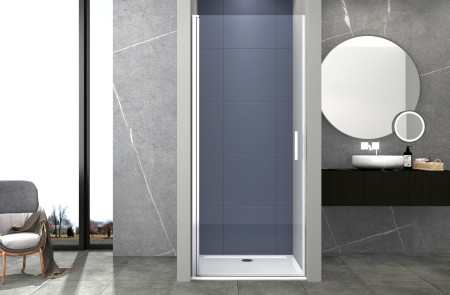 Box doccia porta 1 BATTENTE nicchia altezza 200cm cristallo 6mm profilo CROMATO MILA