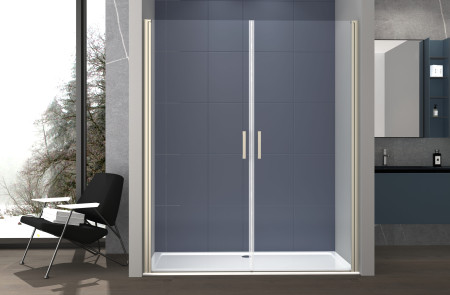 Box doccia nicchia porta DUE BATTENTI altezza 200cm cristallo 6mm con profilo SATINATO ZENO
