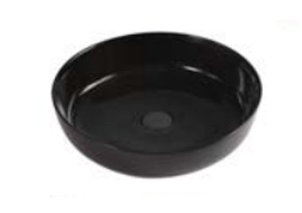 Lavabo bacinella d'appoggio tondo in ceramica nero