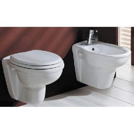 Sanitari sospesi Karla Rak Ceramics: WC, Bidet, Copriwater Bianco