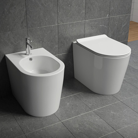 Sanitari filo pavimento WC, Bidet, Copriwater soft-close MAESTRALE Bianco