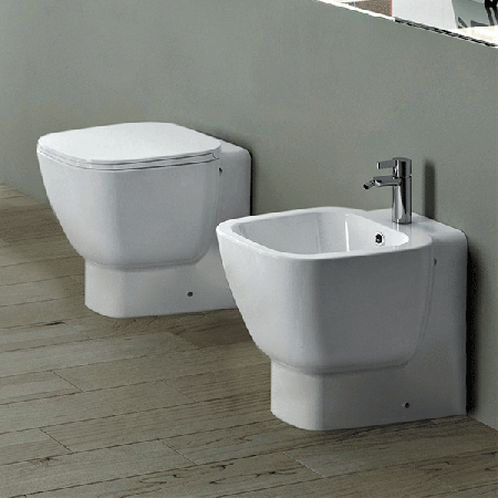 Sanitari filo muro One Rak Ceramics: WC, Bidet, Copriwater Bianco