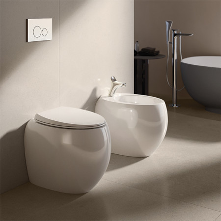 Sanitari filo muro CLOUD Rak Ceramics: WC, Bidet, Copriwater Bianco
