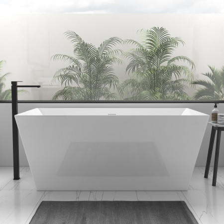 Vasca da bagno freestanding da design 170x80 cm centro stanza acrilico INA Bianco Opaco