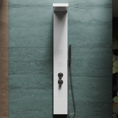 Colonna doccia pannello idromassaggio effetto cascata miscelatore termostatico YH8120 GRECIA Bianco